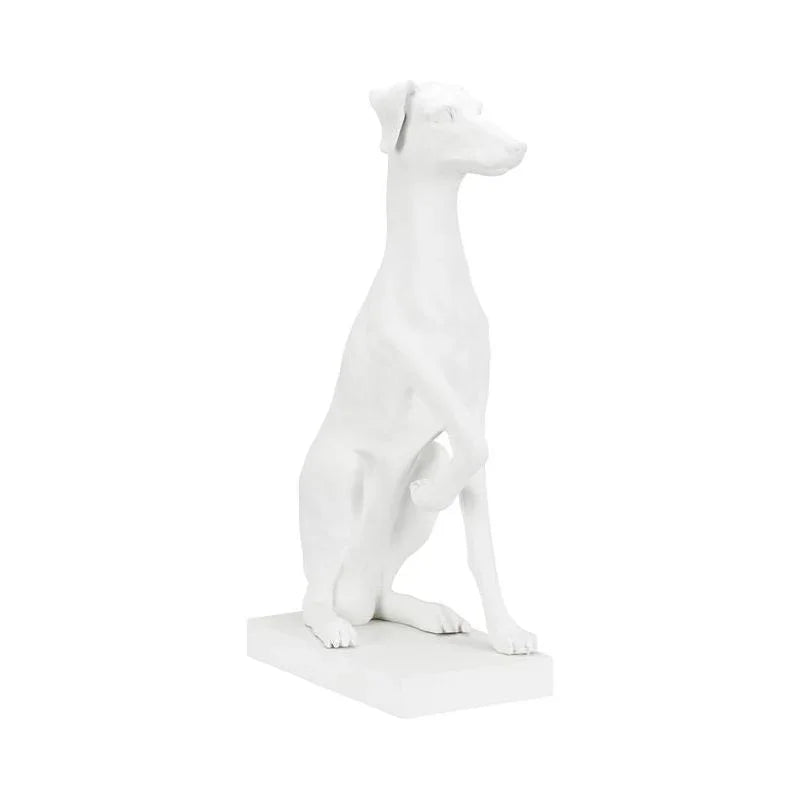 Composite Made White Greyhound Sculpture - LOOMLAN - Chelsea House - Statues & Sculptures