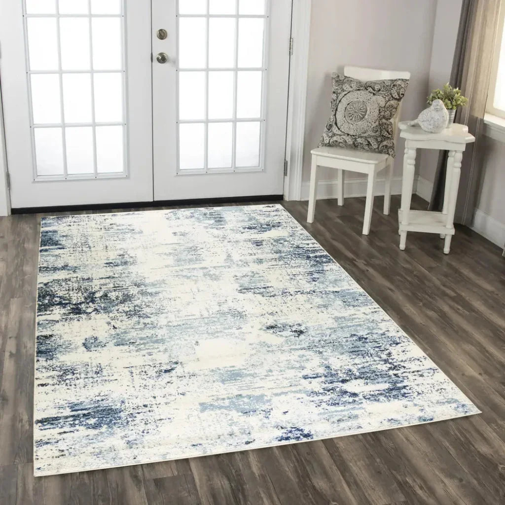 Coms Abstract Blue Kitchen Hallway Runner Rug - LOOMLAN - LOOMLAN - Area Rugs