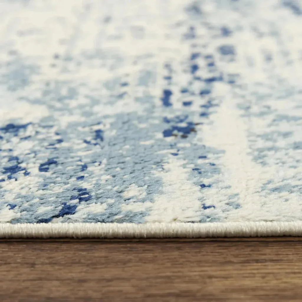 Coms Abstract Blue Kitchen Hallway Runner Rug - LOOMLAN - LOOMLAN - Area Rugs