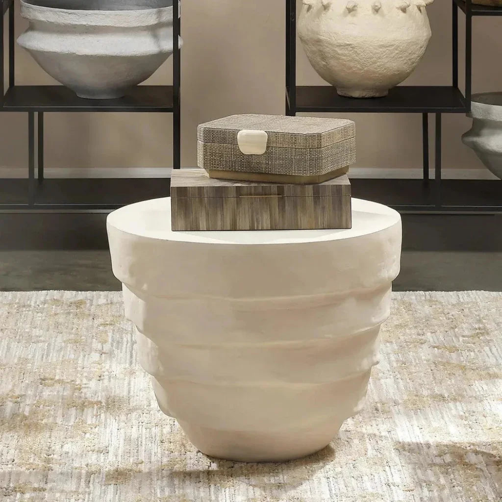 Concentric Fiber Glass Round Side Table - LOOMLAN - Jamie Young - Side Tables