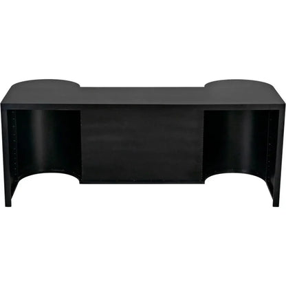 Concierge Desk, Black Steel Unique Home Office Desk-Home Office Desks-Noir-LOOMLAN