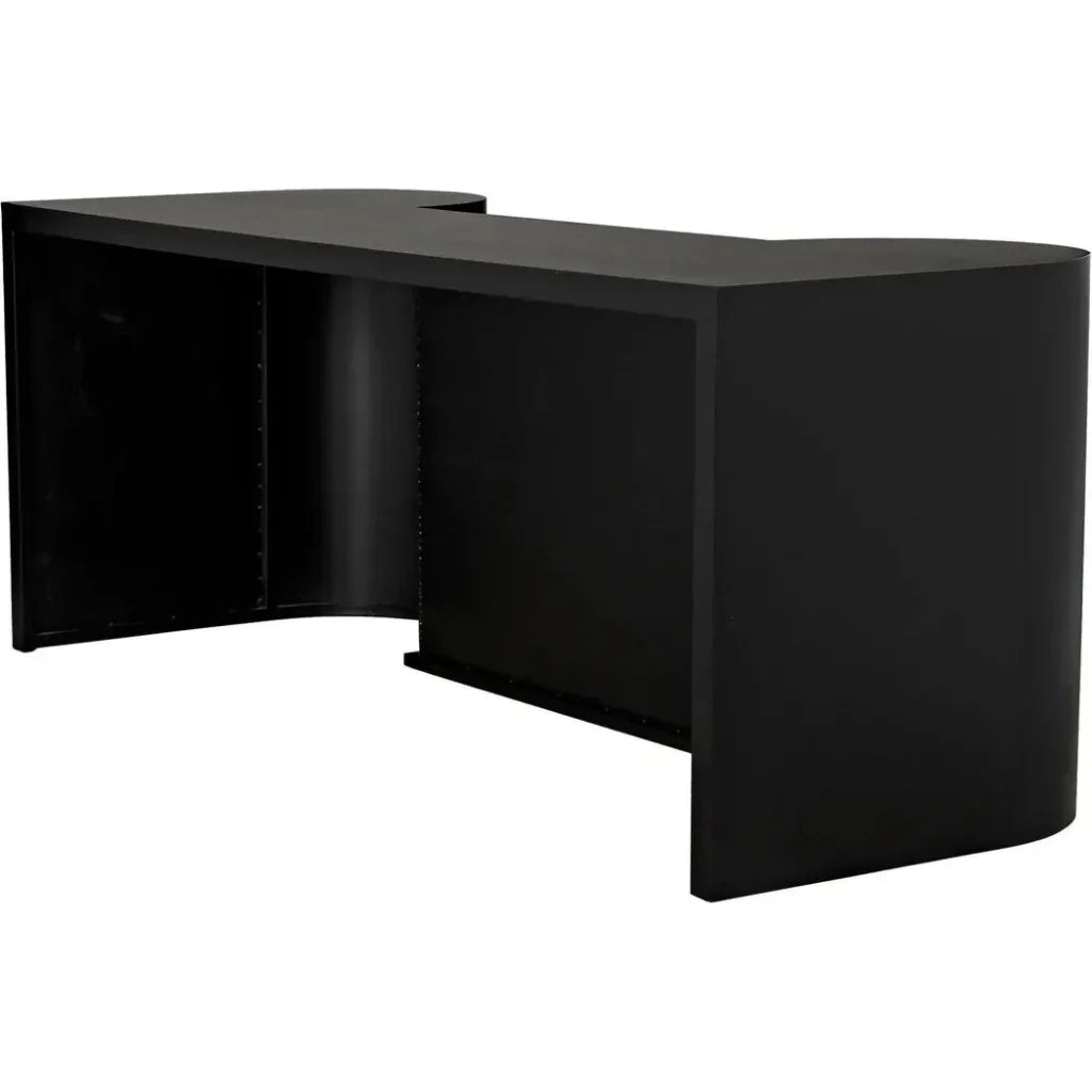 Concierge Desk, Black Steel Unique Home Office Desk-Home Office Desks-Noir-LOOMLAN