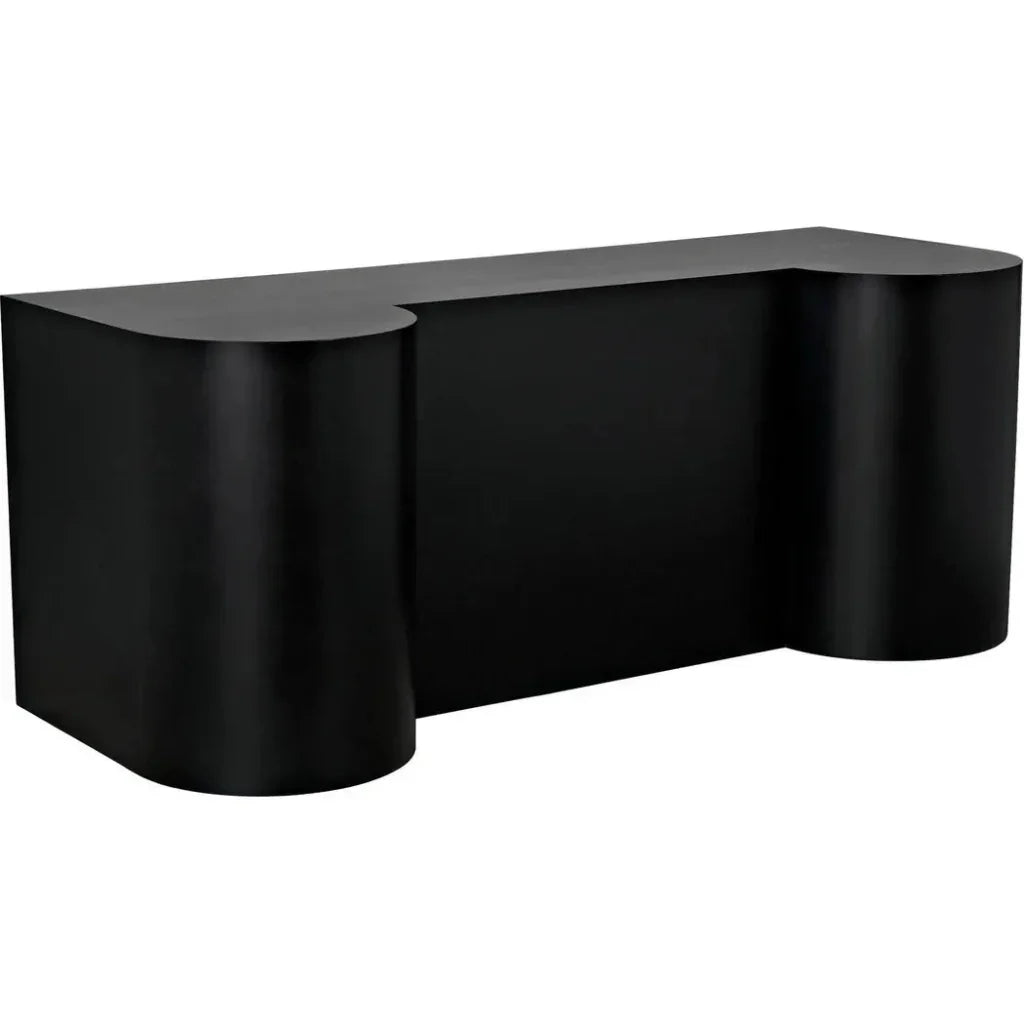 Concierge Desk, Black Steel Unique Home Office Desk-Home Office Desks-Noir-LOOMLAN