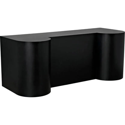 Concierge Desk, Black Steel Unique Home Office Desk-Home Office Desks-Noir-LOOMLAN