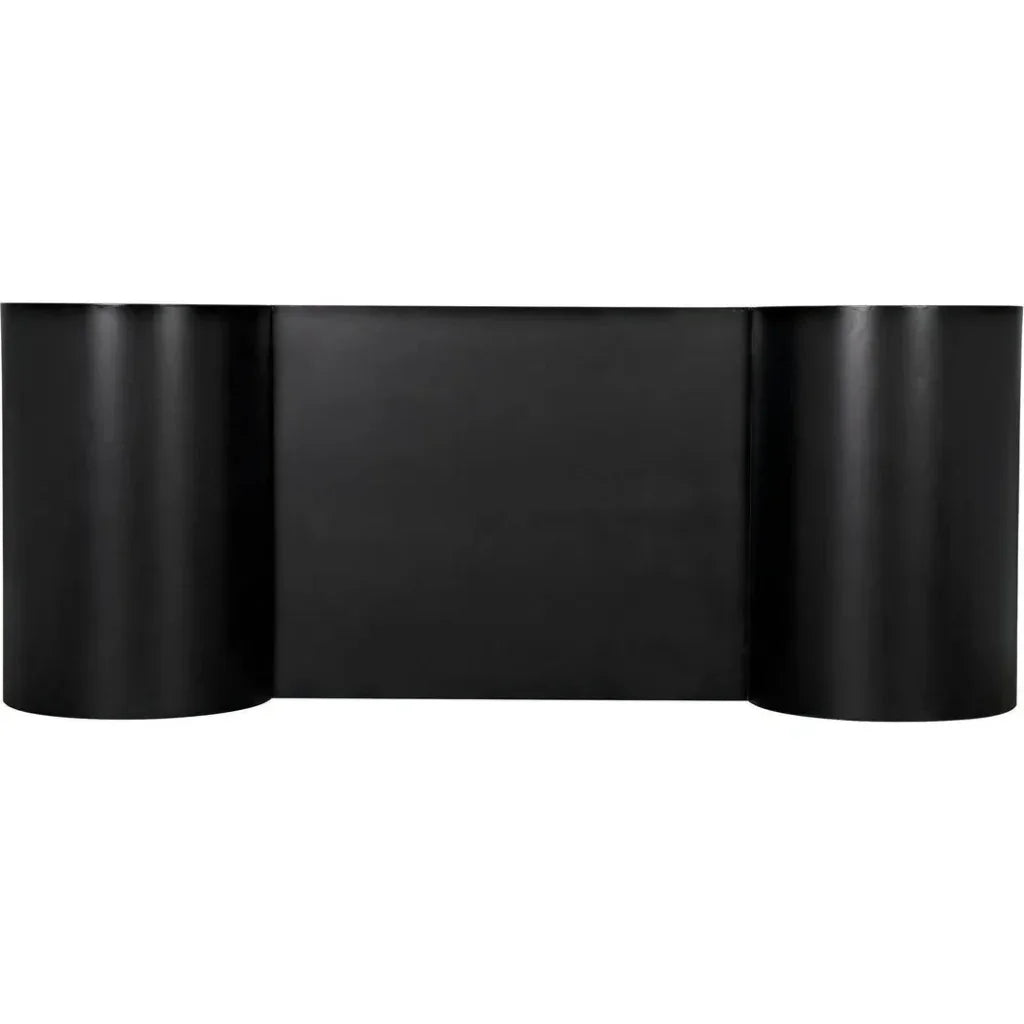 Concierge Desk, Black Steel Unique Home Office Desk-Home Office Desks-Noir-LOOMLAN