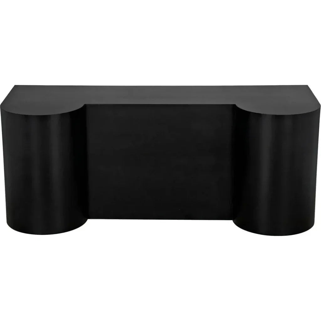 Concierge Desk, Black Steel Unique Home Office Desk-Home Office Desks-Noir-LOOMLAN