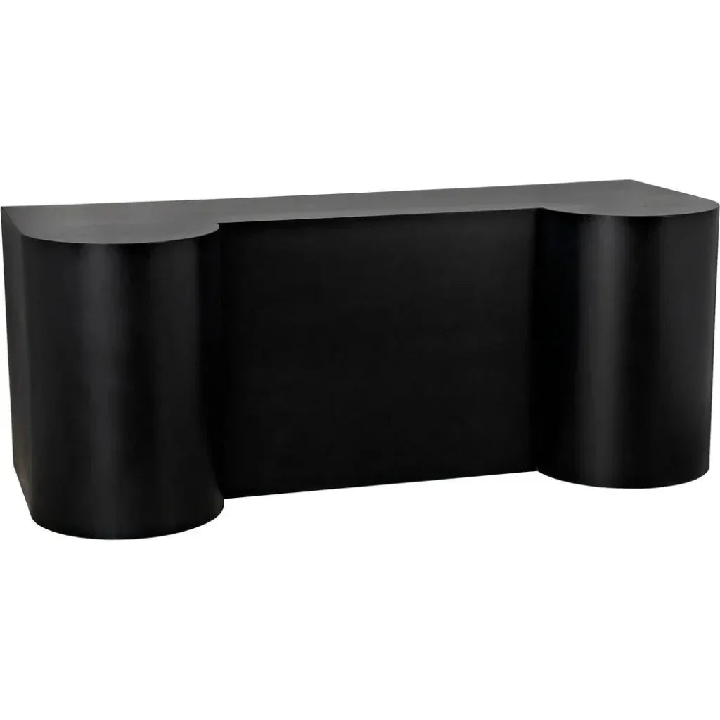 Concierge Desk, Black Steel Unique Home Office Desk-Home Office Desks-Noir-LOOMLAN