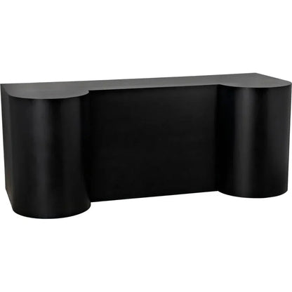 Concierge Desk, Black Steel Unique Home Office Desk-Home Office Desks-Noir-LOOMLAN