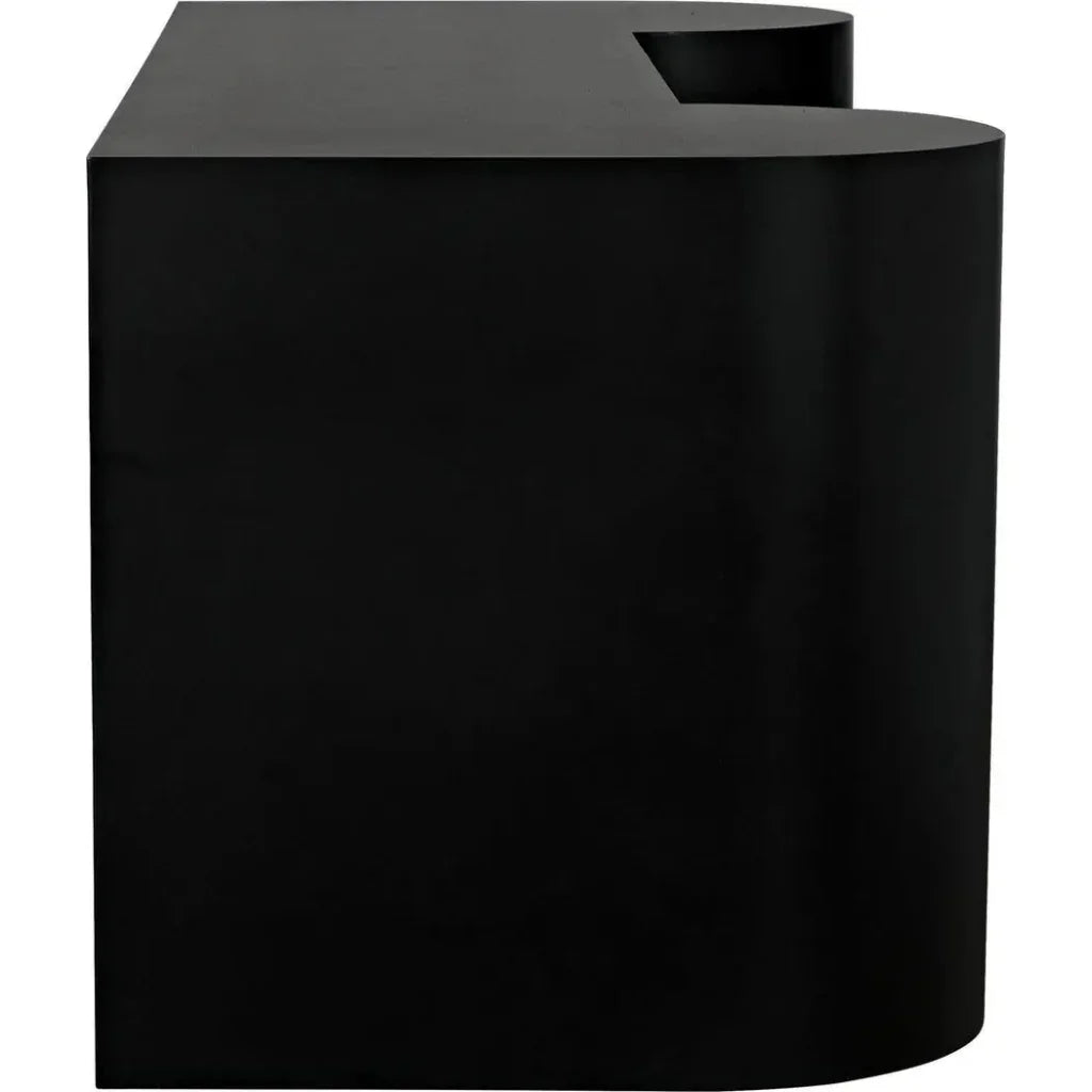 Concierge Desk, Black Steel Unique Home Office Desk-Home Office Desks-Noir-LOOMLAN