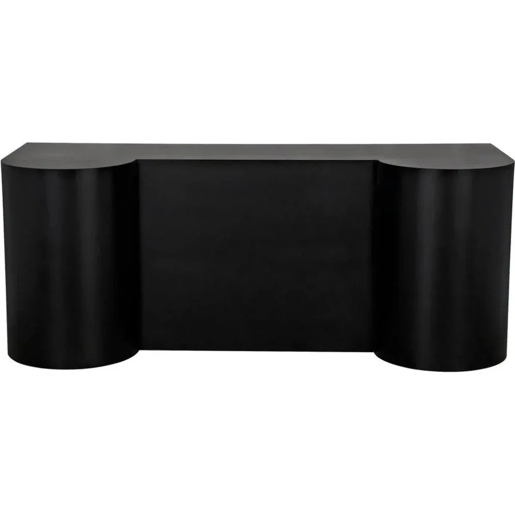 Concierge Desk, Black Steel Unique Home Office Desk-Home Office Desks-Noir-LOOMLAN
