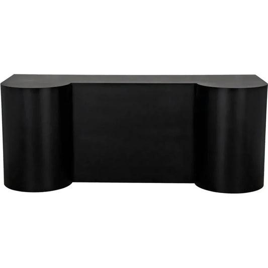 Concierge Desk, Black Steel Unique Home Office Desk-Home Office Desks-Noir-LOOMLAN