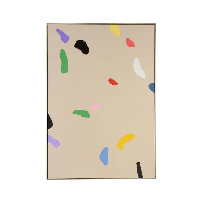 Confetti Hand-Painted Tan Artwork-Framed Wall Art-Chelsea House-LOOMLAN