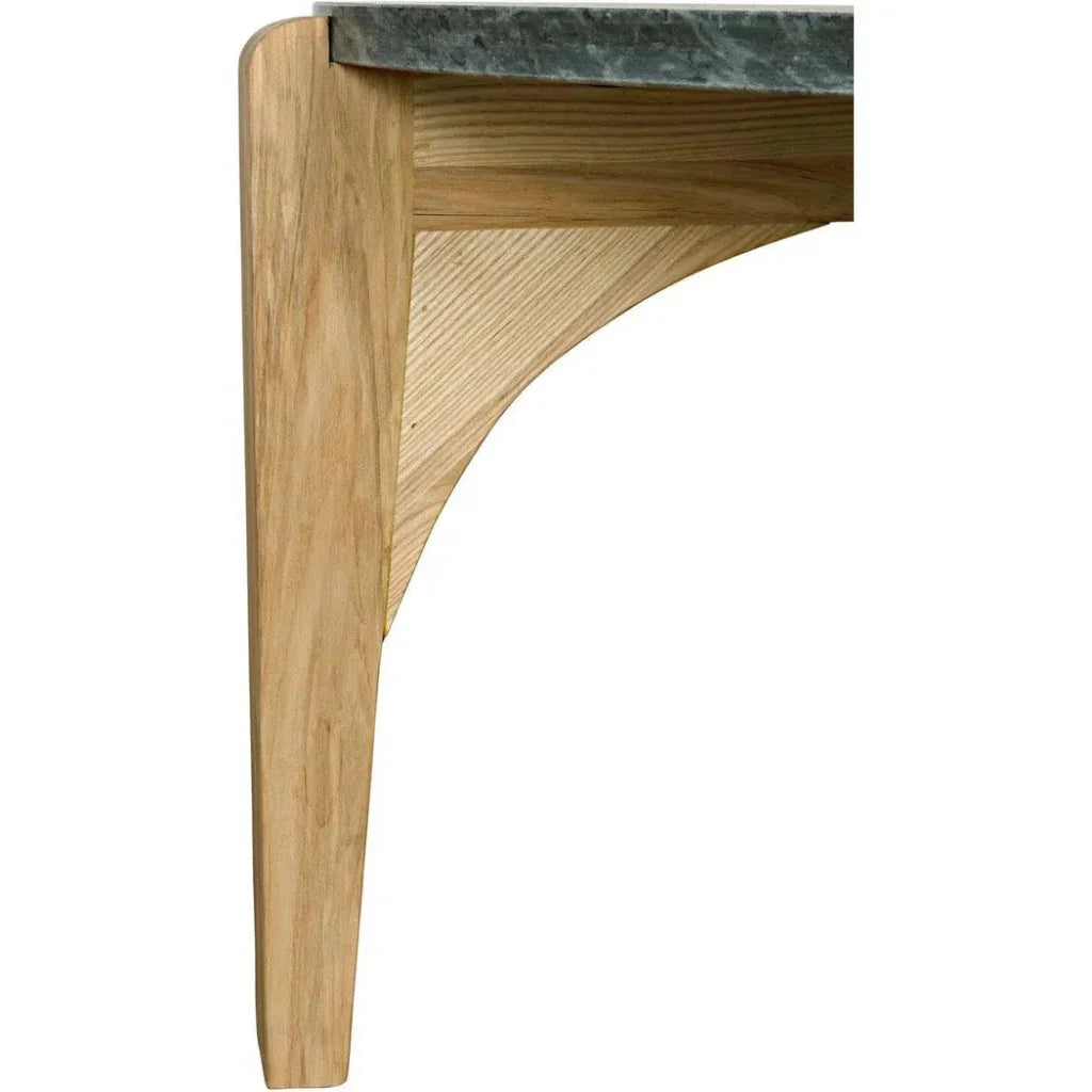 Confucius Wood & Marble Grey Round Coffee Table - LOOMLAN - Noir - Coffee Tables