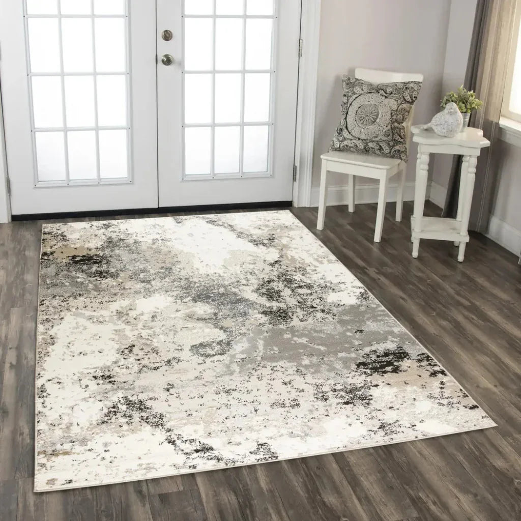 Conk Abstract Beige Kitchen Hallway Runner Rug - LOOMLAN - LOOMLAN - Area Rugs