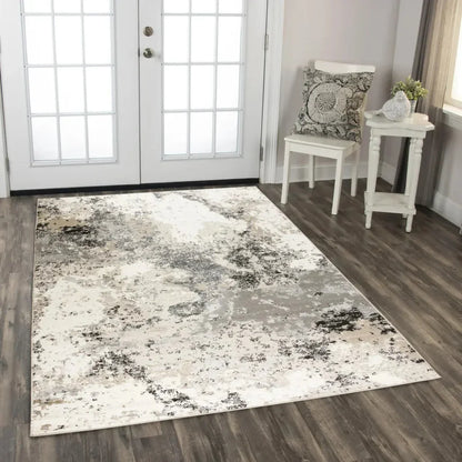Conk Abstract Beige Kitchen Hallway Runner Rug - LOOMLAN - LOOMLAN - Area Rugs