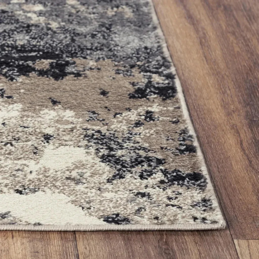 Conk Abstract Beige Kitchen Hallway Runner Rug - LOOMLAN - LOOMLAN - Area Rugs