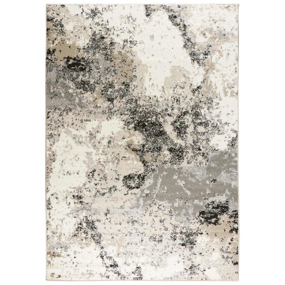 Conk Abstract Beige Kitchen Hallway Runner Rug - LOOMLAN - LOOMLAN - Area Rugs