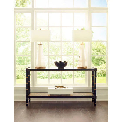 Conner Cane Bamboo - Inspired Legs Console Table - LOOMLAN - Chelsea House - Console Tables