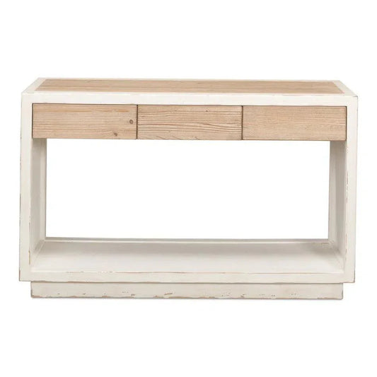 Center Drawer Console Table Storage Two Tone Wood - LOOMLAN - Sarreid - Dressers