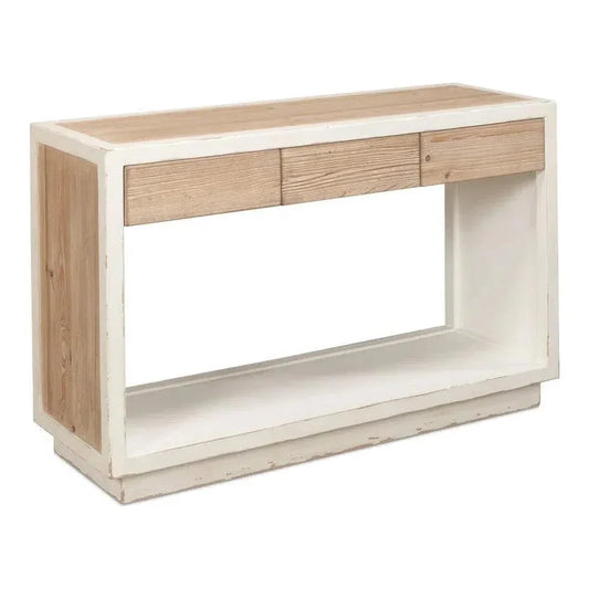 Center Drawer Console Table Storage Two Tone Wood - LOOMLAN - Sarreid - Dressers