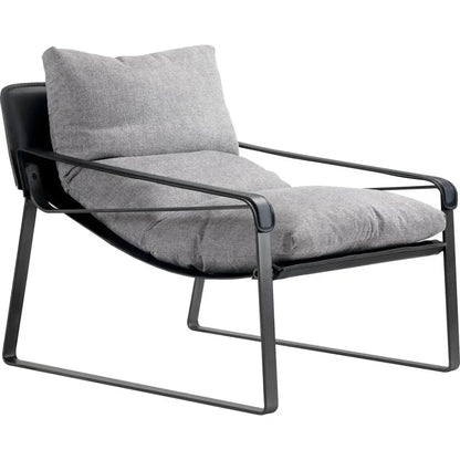 Connor Bonded Leather Grey Accent Chair - LOOMLAN - Moe's Home - Accent Chairs