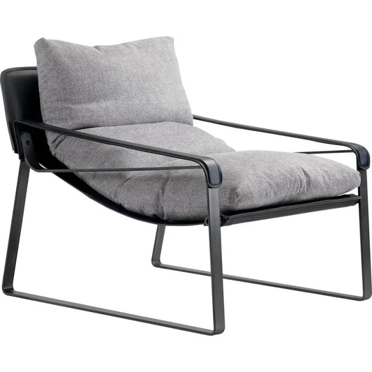 Connor Bonded Leather Grey Accent Chair - LOOMLAN - Moe's Home - Accent Chairs