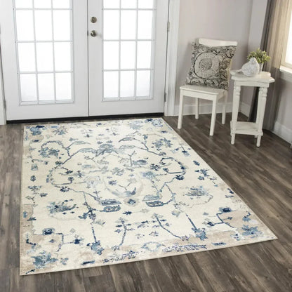 Cons Floral Blue Kitchen Hallway Runner Rug - LOOMLAN - LOOMLAN - Area Rugs