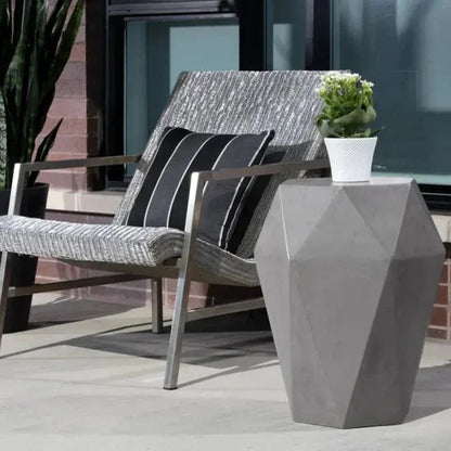 Constance Geometric Shaped Outdoor End Table - LOOMLAN - SUNPAN - Outdoor Side Tables