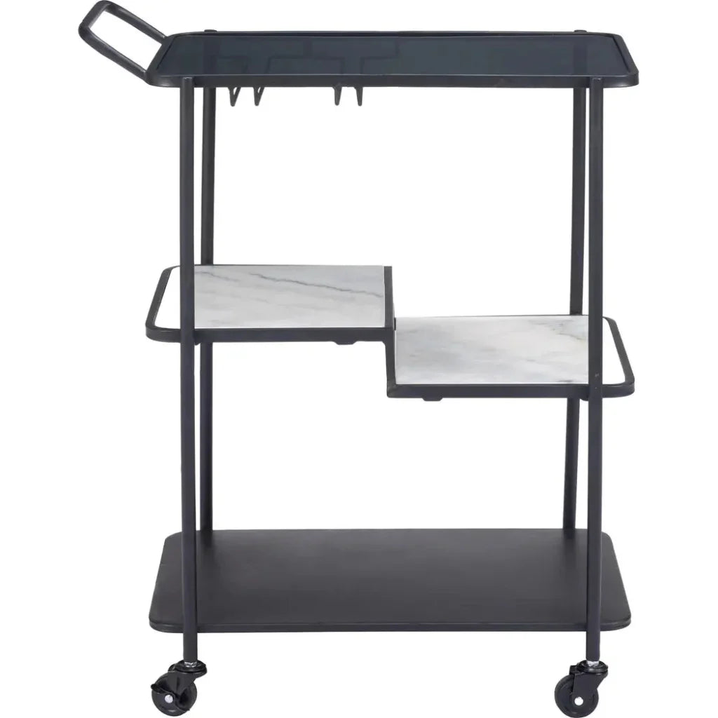 Constanza Bar Cart Black-Home Bar Carts-Zuo Modern-LOOMLAN