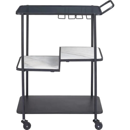 Constanza Bar Cart Black-Home Bar Carts-Zuo Modern-LOOMLAN