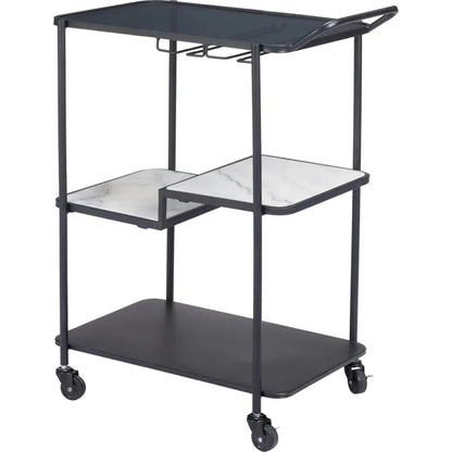 Constanza Bar Cart Black-Home Bar Carts-Zuo Modern-LOOMLAN