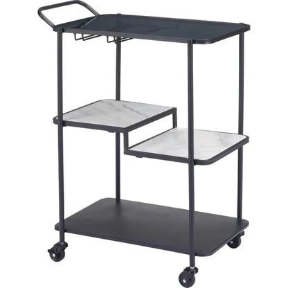 Constanza Bar Cart Black-Home Bar Carts-Zuo Modern-LOOMLAN
