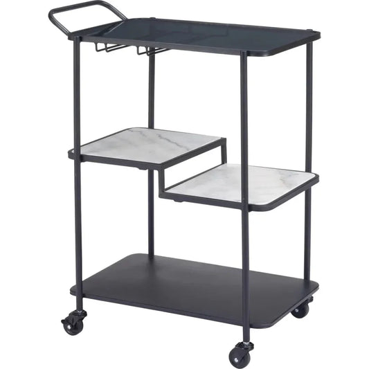 Constanza Bar Cart Black-Home Bar Carts-Zuo Modern-LOOMLAN
