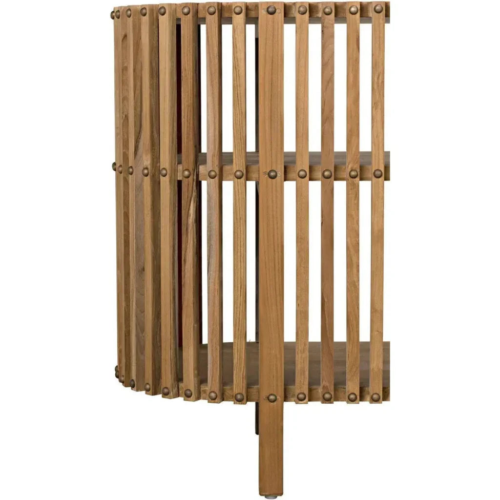 Consuela Teak Wood Geometric Console Table - LOOMLAN - Noir - Console Tables