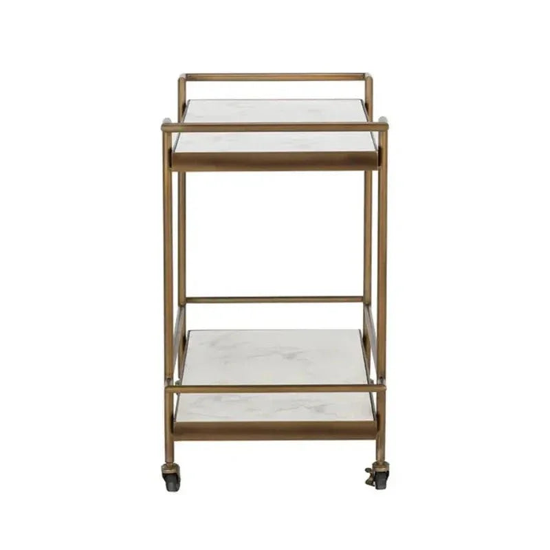 Contardi Steel Framed Elegance Bar Cart-Home Bar Carts-SUNPAN-LOOMLAN
