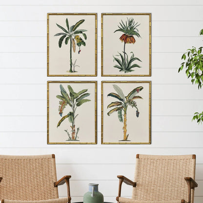 Contemporary Palm I Framed Wall Art 4PC