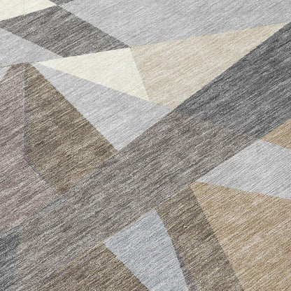 Contoure Brown Washable Indoor - Outdoor Rug - LOOMLAN - LOOMLAN Rugs - Outdoor Rugs
