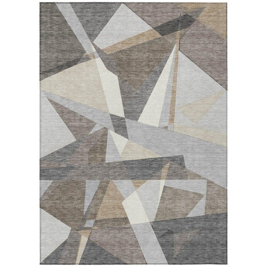 Contoure Brown Washable Indoor - Outdoor Rug - LOOMLAN - LOOMLAN Rugs - Outdoor Rugs