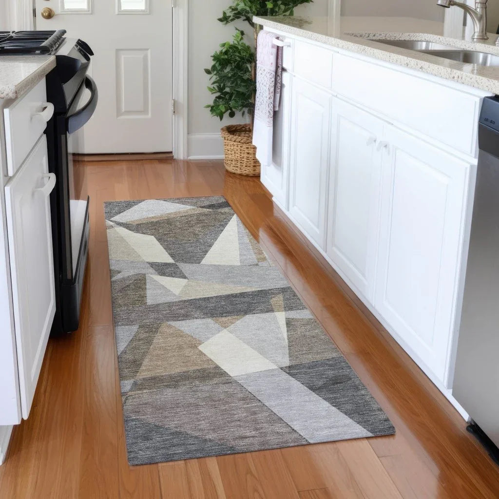 Contoure Brown Washable Indoor - Outdoor Rug - LOOMLAN - LOOMLAN Rugs - Outdoor Rugs