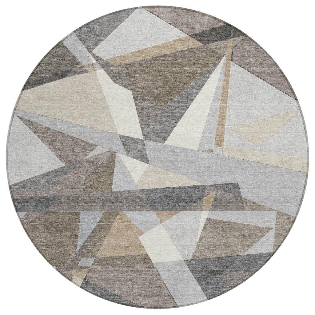 Contoure Brown Washable Indoor - Outdoor Rug - LOOMLAN - LOOMLAN Rugs - Outdoor Rugs