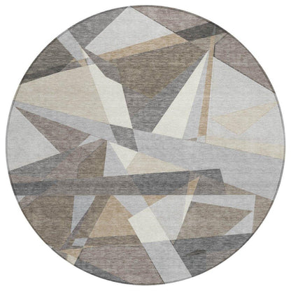 Contoure Brown Washable Indoor - Outdoor Rug - LOOMLAN - LOOMLAN Rugs - Outdoor Rugs