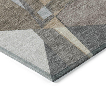 Contoure Brown Washable Indoor - Outdoor Rug - LOOMLAN - LOOMLAN Rugs - Outdoor Rugs