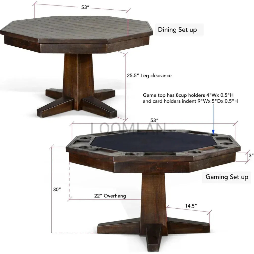 Convertibel Dining Table Poker Game Table-Game Tables-Sunny D-LOOMLAN