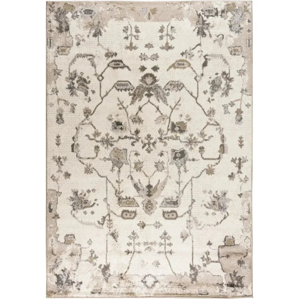 Cony Floral Beige Kitchen Hallway Runner Rug - LOOMLAN - LOOMLAN - Area Rugs