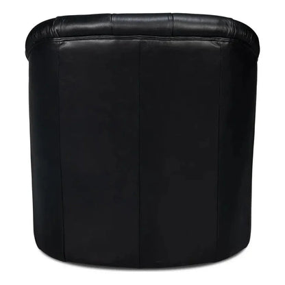 Coolidge Leather Black Swivel Arm Chair - LOOMLAN - Sarreid - Club Chairs