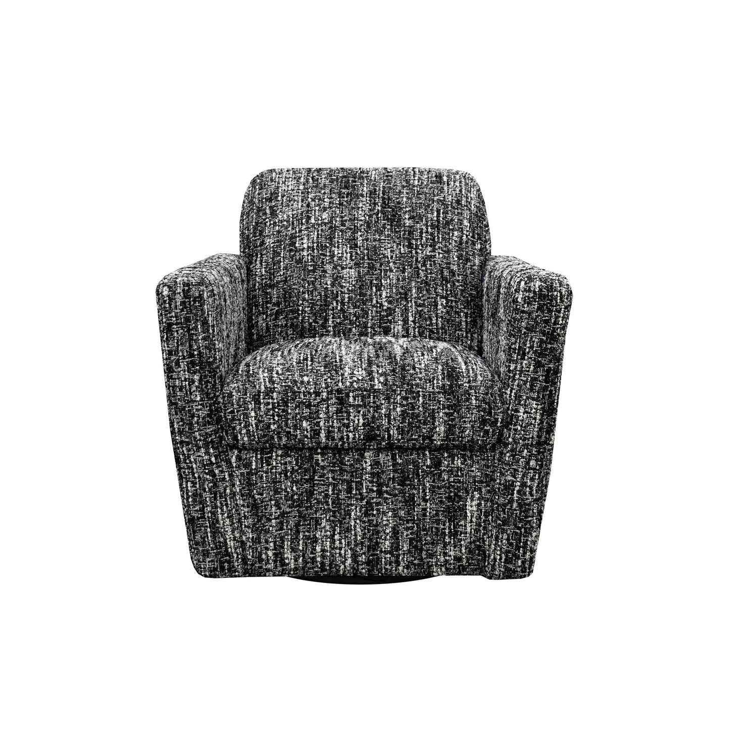 Cooper Black Fabric Swivel Club Chair