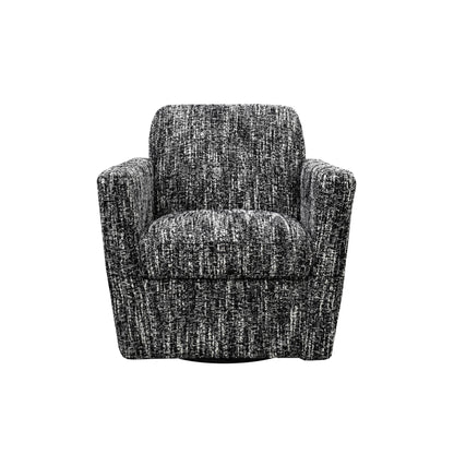 Cooper Black Fabric Swivel Club Chair