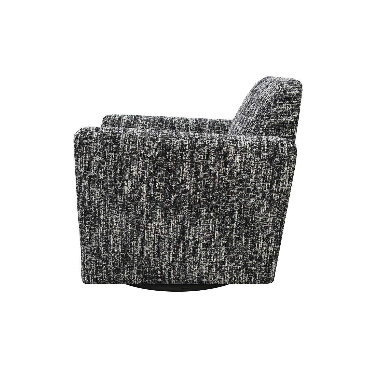 Cooper Black Fabric Swivel Club Chair