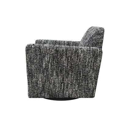 Cooper Black Fabric Swivel Club Chair