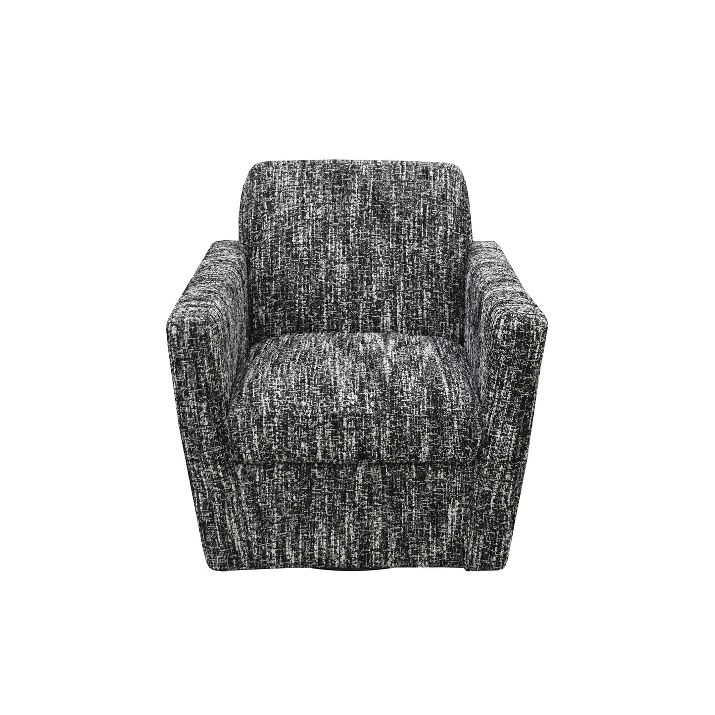 Cooper Black Fabric Swivel Club Chair